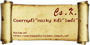 Csernyánszky Kálmán névjegykártya