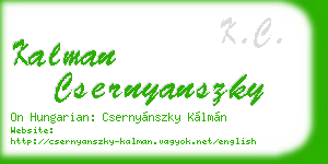 kalman csernyanszky business card